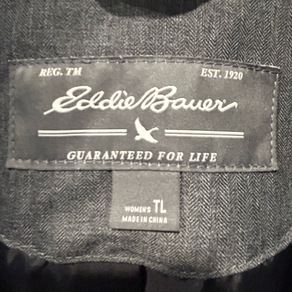 Eddie Bauer Gray Girl-On-The-Go Trench Coat Large Tall - Picture 4 of 15